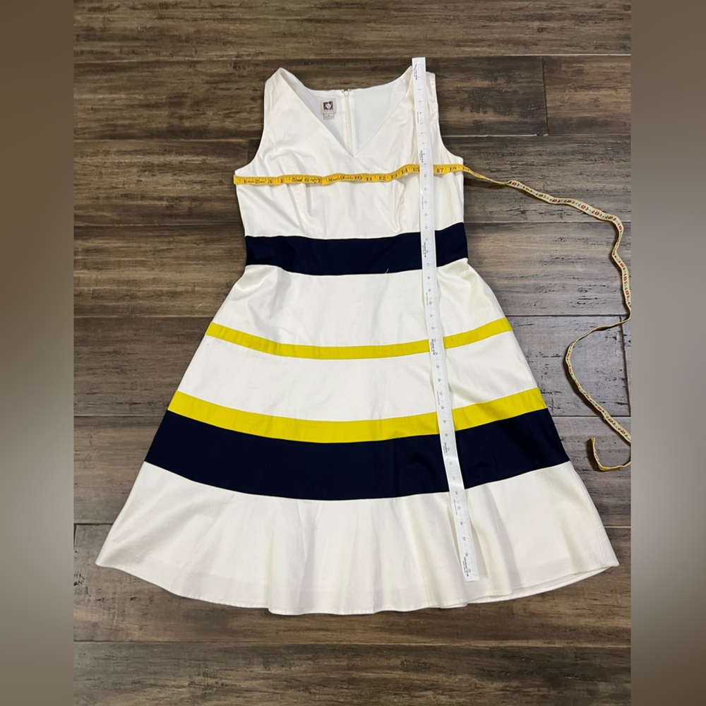 Anne Klein white sleeveless striped ladies sundress easter spring sz 12